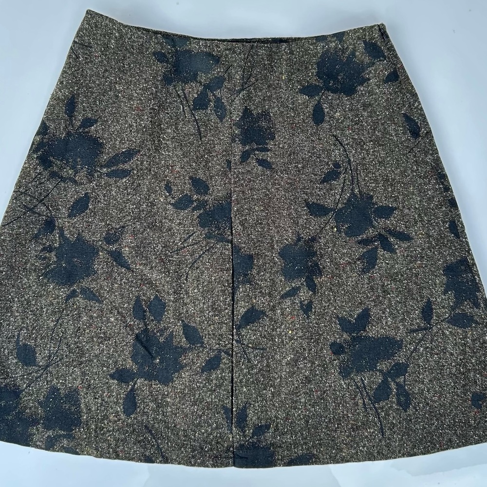 Heart Moon Star Black Floral A-Line Skirt